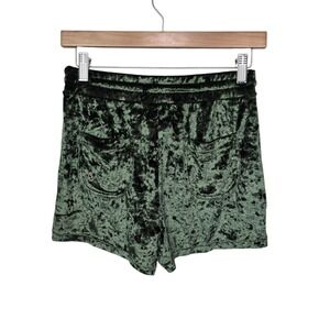 Buffbunny Collection Forest Green Crushed Velvet Lounge Shorts Womens Size Small